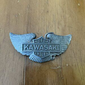 Kawasaki Motorcycles Wings Vintage Belt Buckle 686 Nickle Alloy